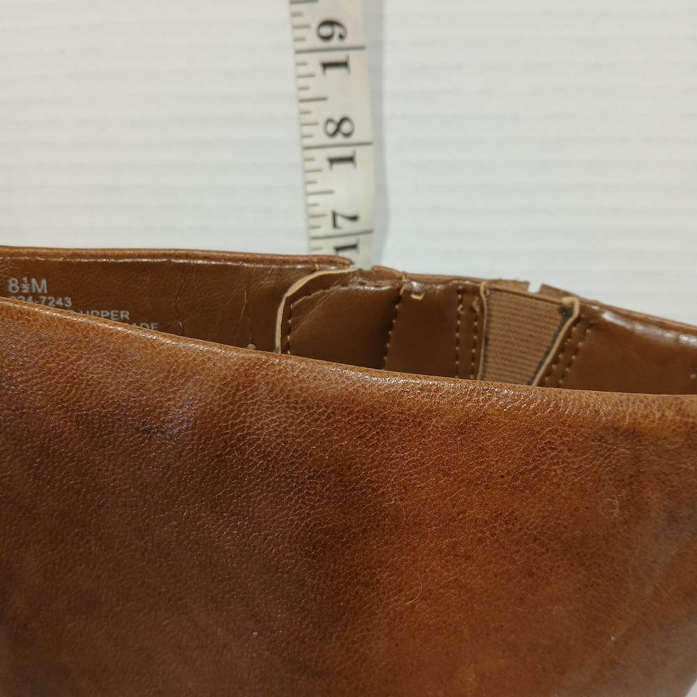 Brown Leather Heeled Boots, Liz And Co, Funky Sexy Fun Vibe,4 Inch Heel Size 8.5 - Picture 10 of 15